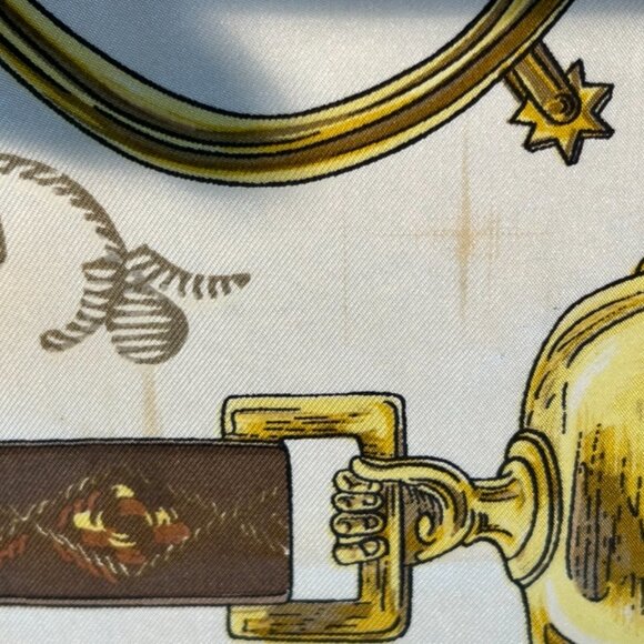 Vintage Hermes Etriers Silk Scarf Crimson and Gold by Françoise de la Perriere - Picture 13 of 15